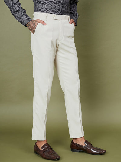 DENNISON Men Flat-Front Mid-Rise Regular Trousers