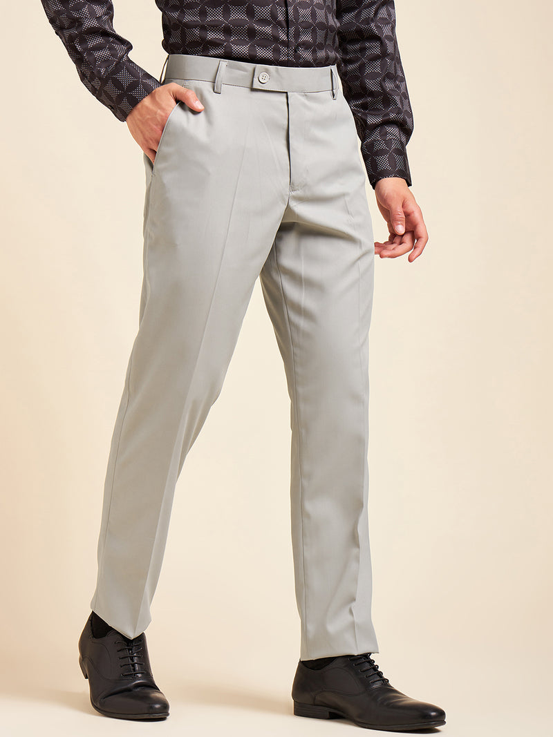 DENNISON Men Flat-Front Mid-Rise Regular Trousers
