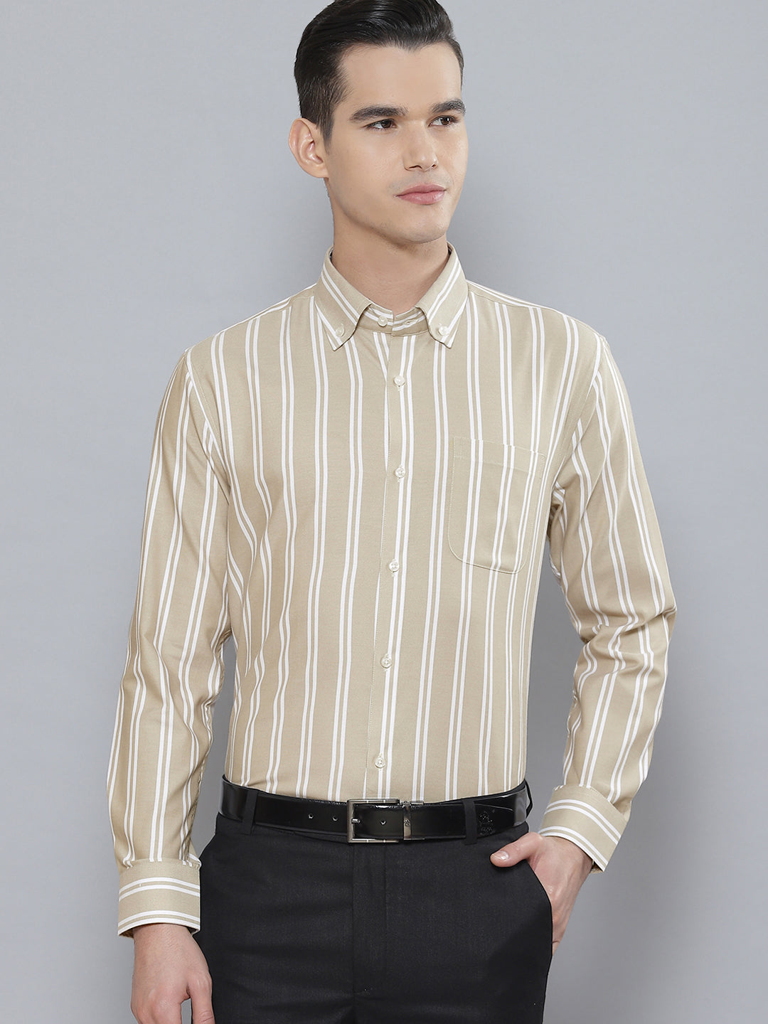 Men Smart Striped Cotton Formal Shirt