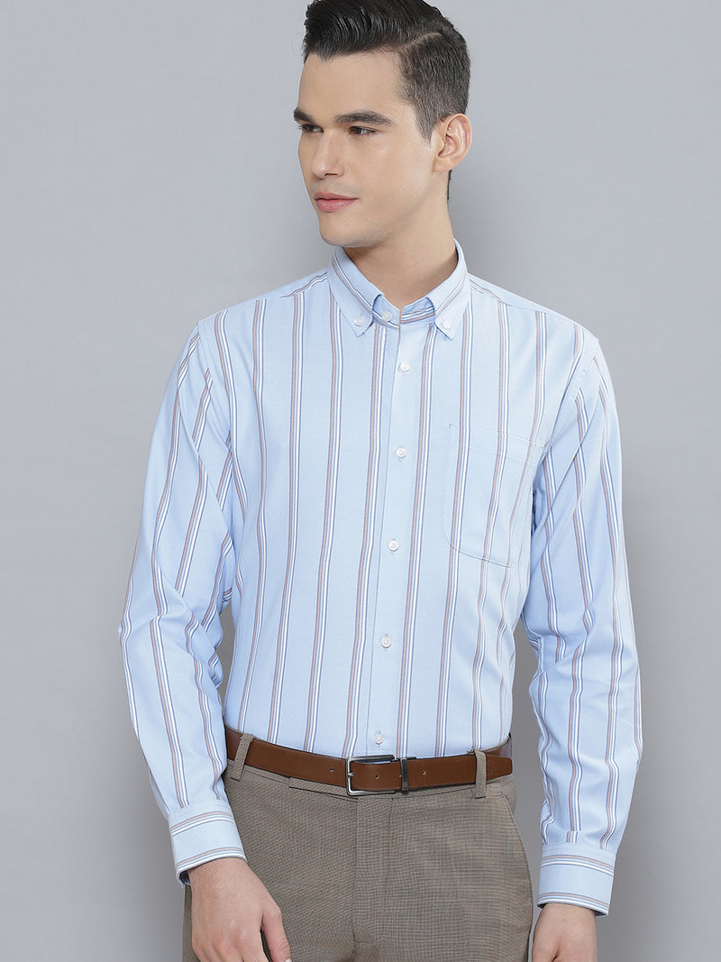 Men Smart Striped Cotton Formal Shirt
