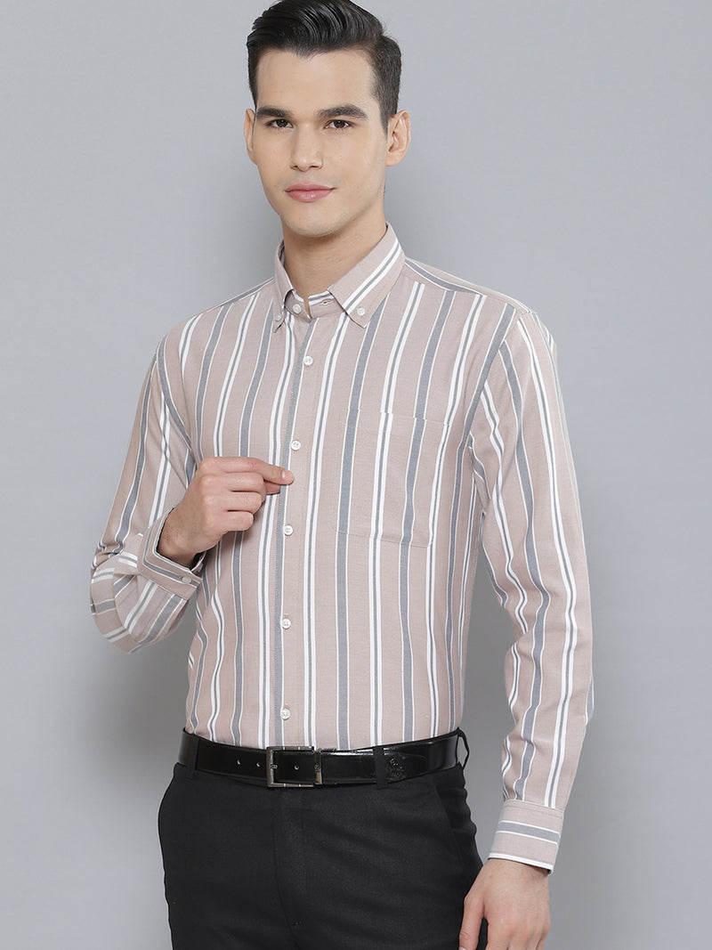 Men Smart Striped Cotton Formal Shirt