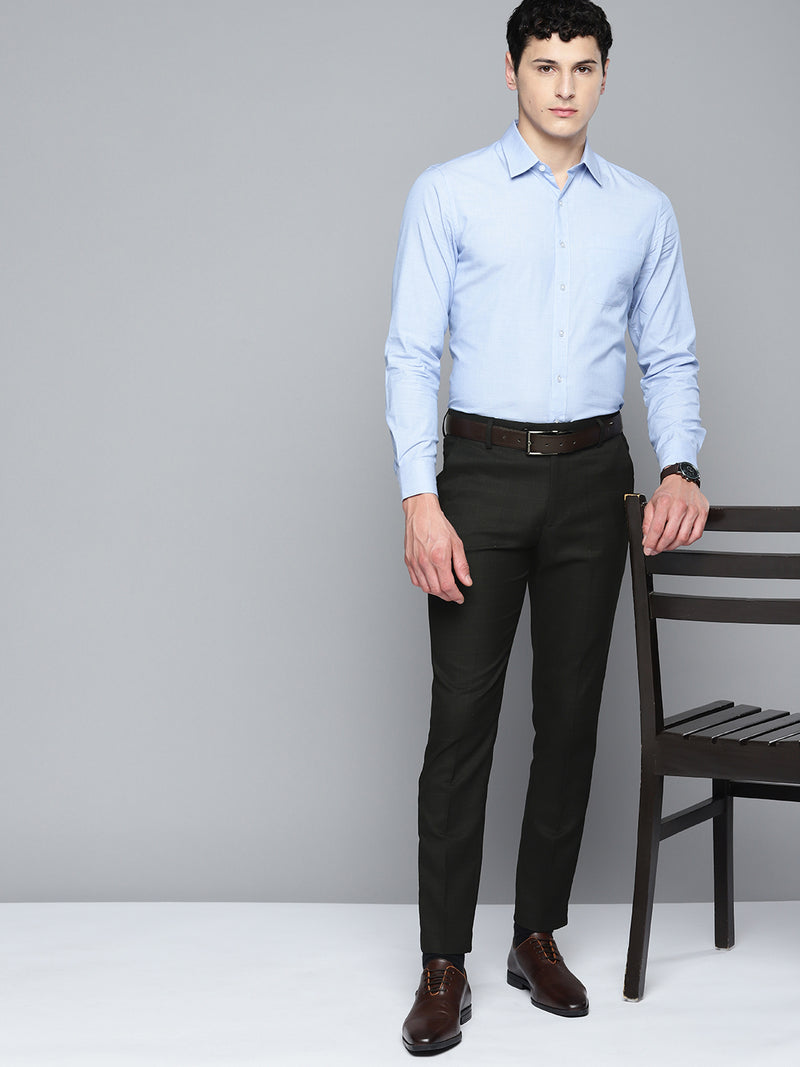 DENNISON Men Smart Checked Tapered Fit Formal Trousers