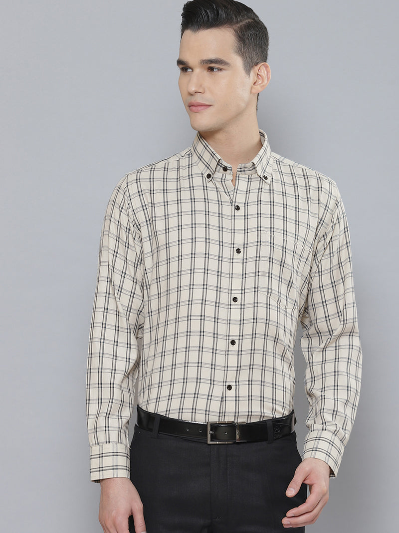 Men Smart Tartan Checked Cotton Formal Shirt