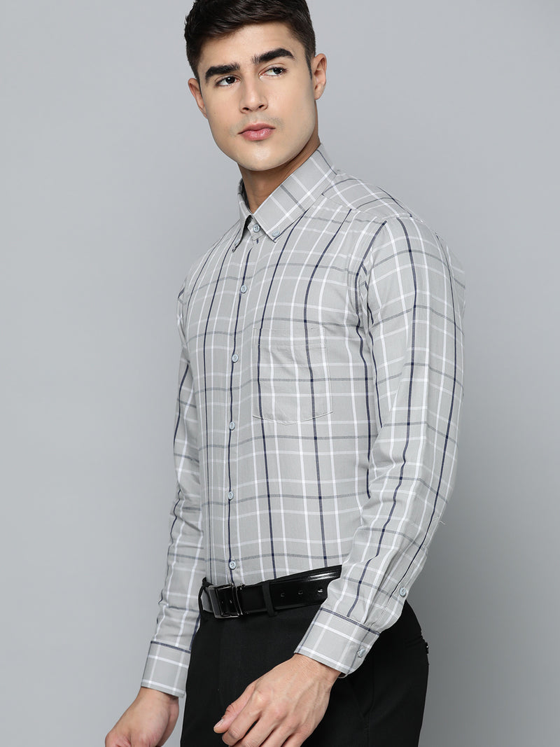 DENNISON Smart Regular Fit Tartan Checks Formal Shirt