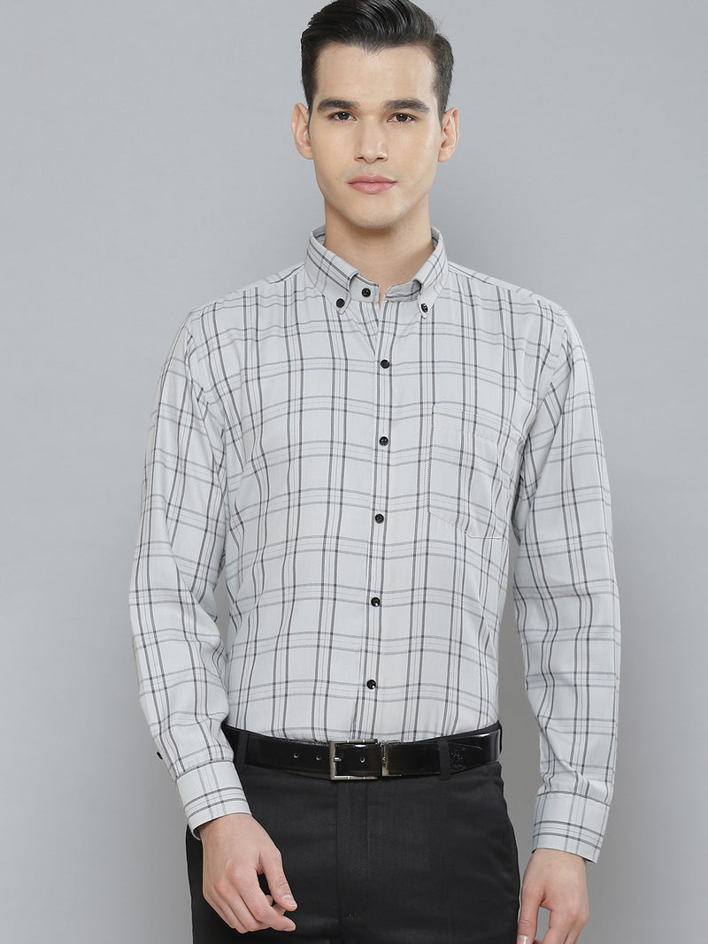 Men Smart Tartan Checked Cotton Formal Shirt