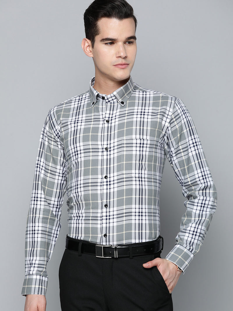 DENNISON Men Smart Tartan Checks Formal Shirt