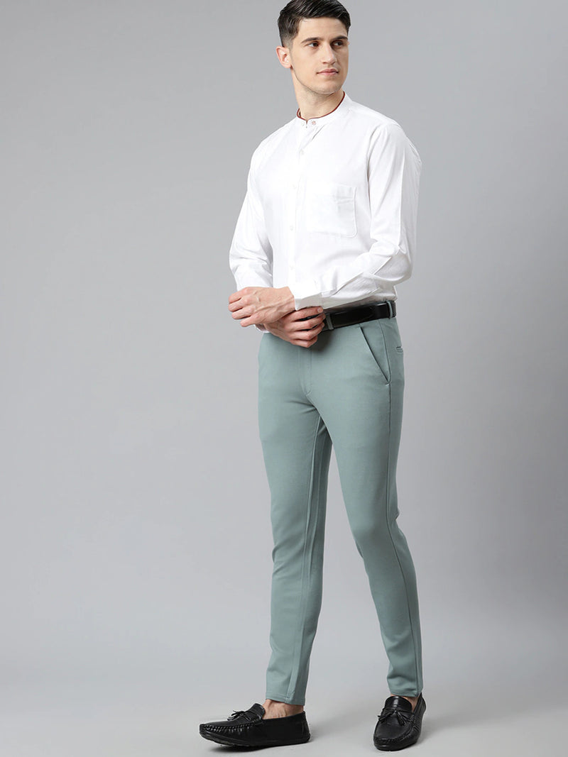 Green: Wrinkle Free Stretchable Knitted Chinos