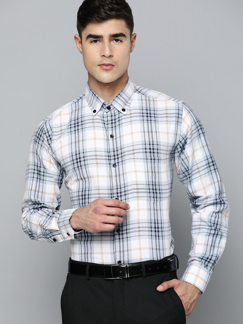 DENNISON Smart Regular Fit Tartan Checks Formal Shirt