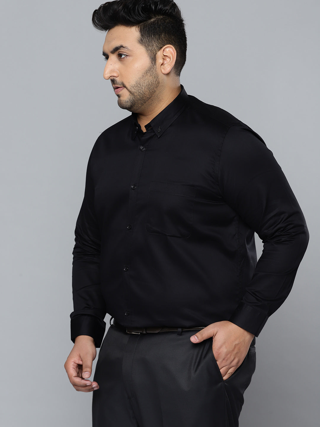 Men Black Smart Slim Fit Opaque Formal Shirt