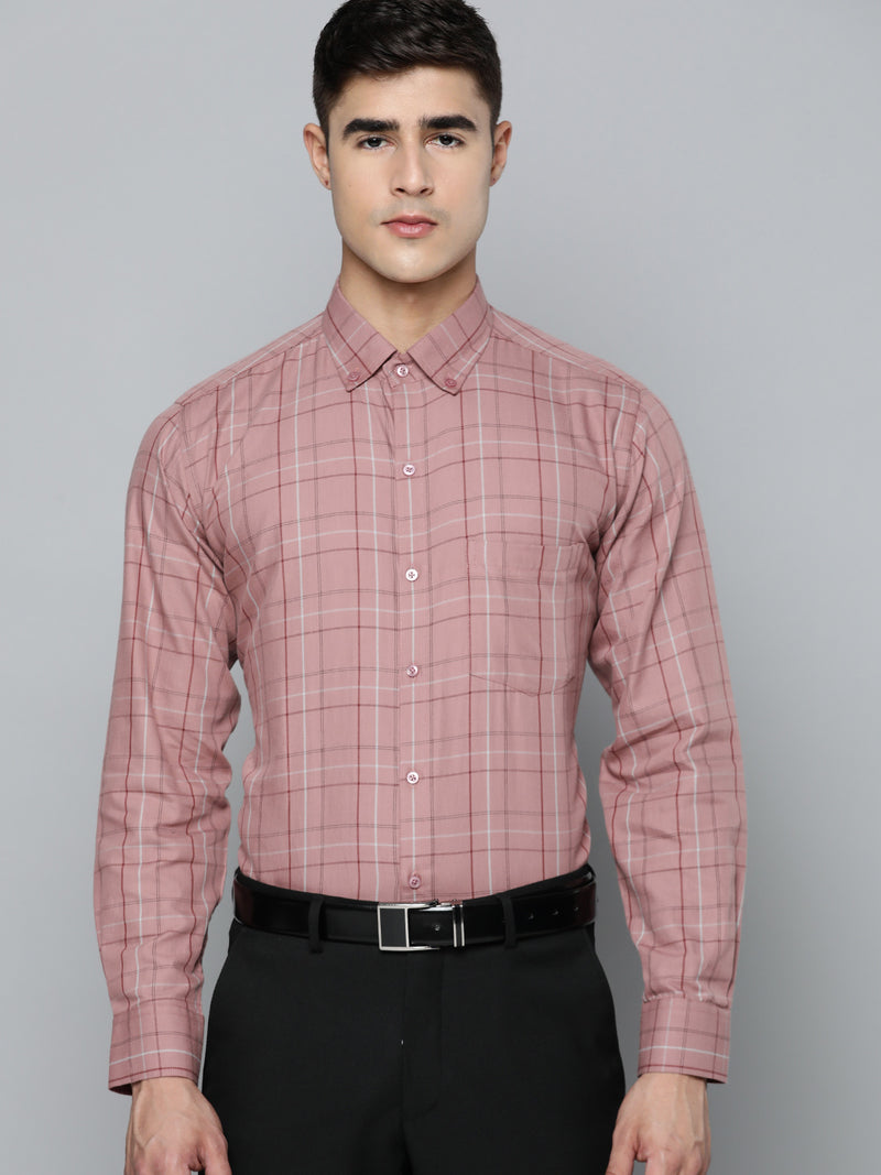 DENNISON Smart Regular Fit Tartan Checks Formal Shirt