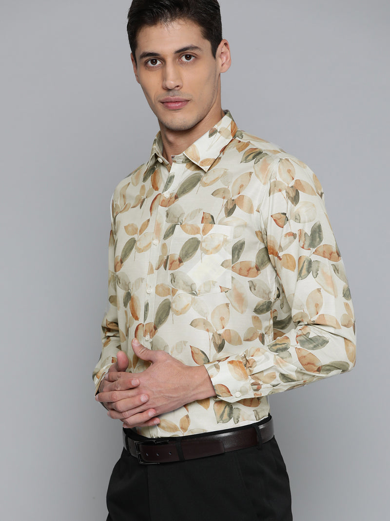 Cream: Conversational Printed Shirt