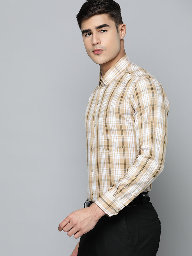 DENNISON Smart Regular Fit Tartan Checks Formal Shirt