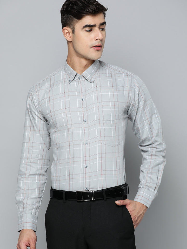 DENNISON Smart Regular Fit Tartan Checks Formal Shirt