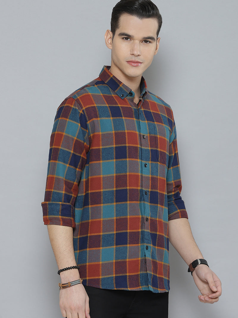 Men Smart Tartan Checked Casual Shirt