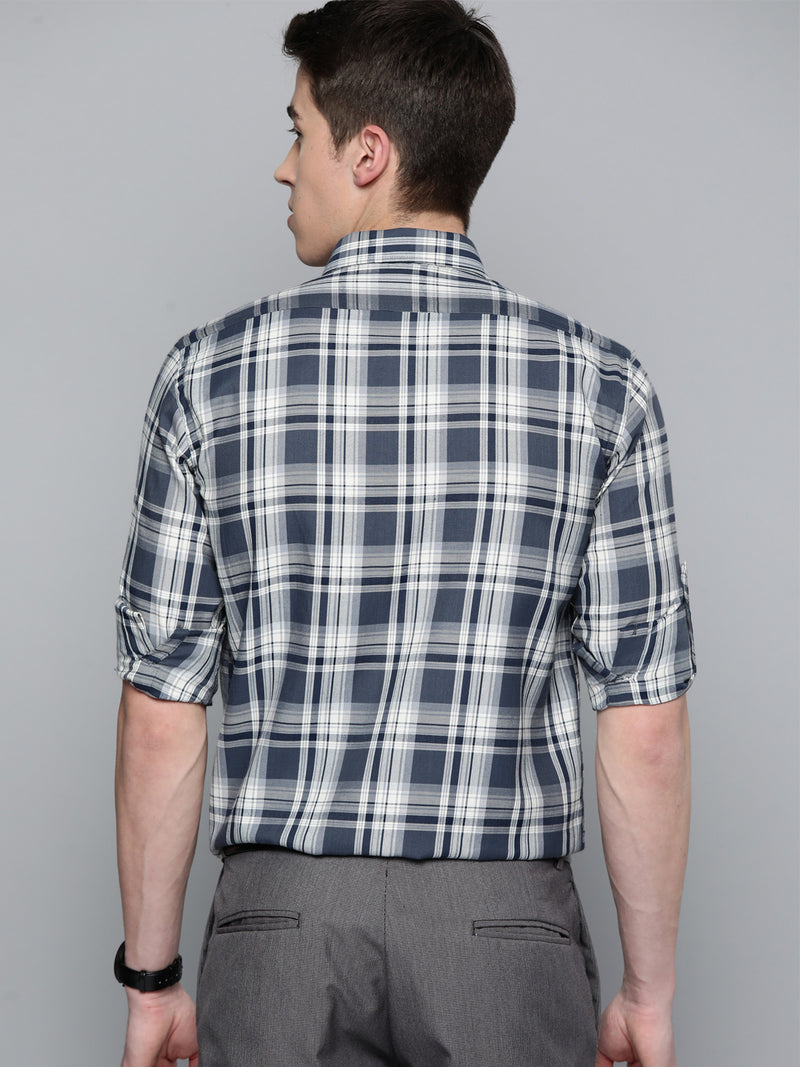 Smart Slim Fit Tartan Checks Formal Shirt