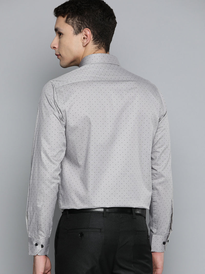 Grey: Polka Dots Printed Shirt