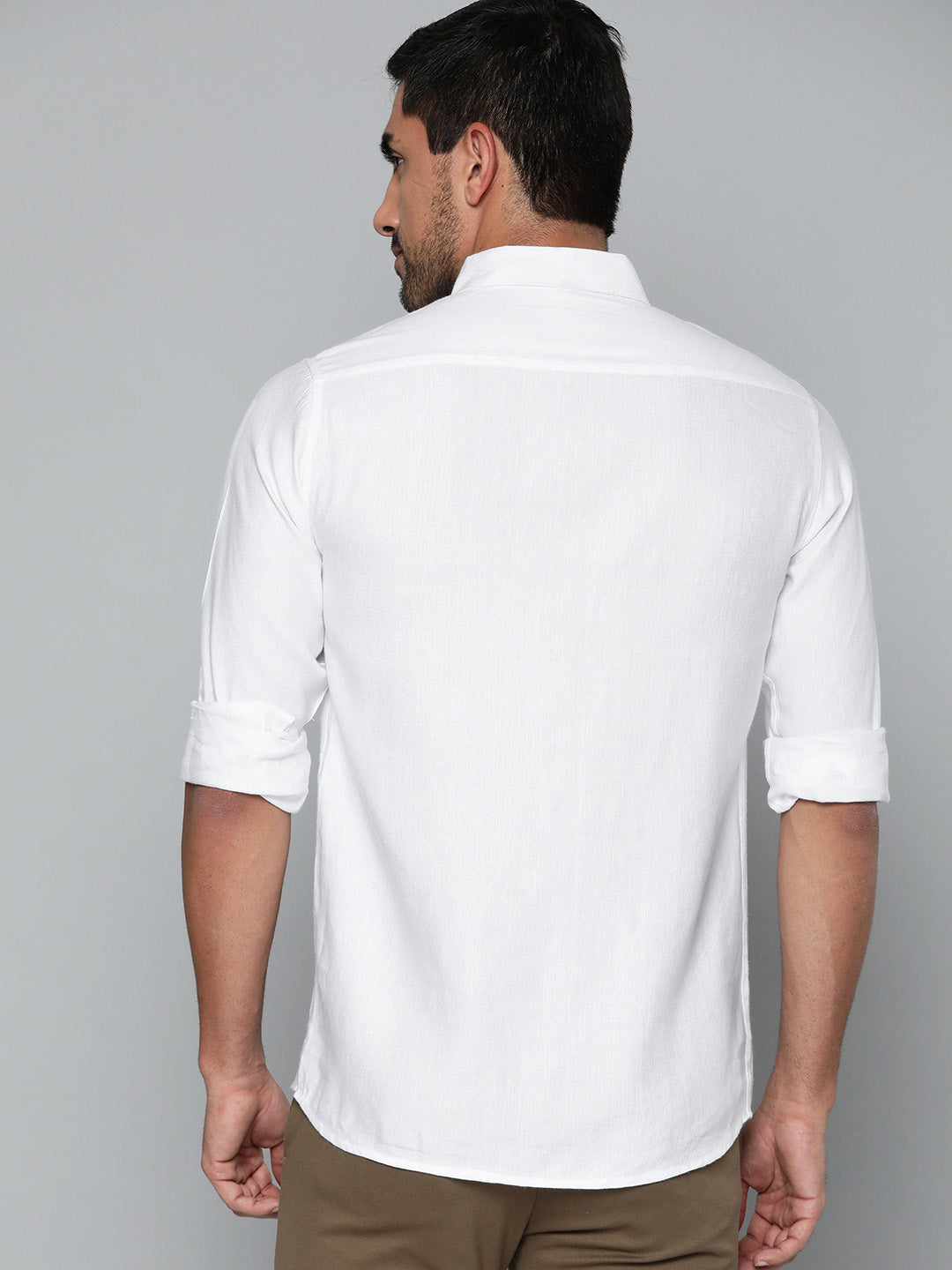 Men White Smart Slim Fit Casual Shirt