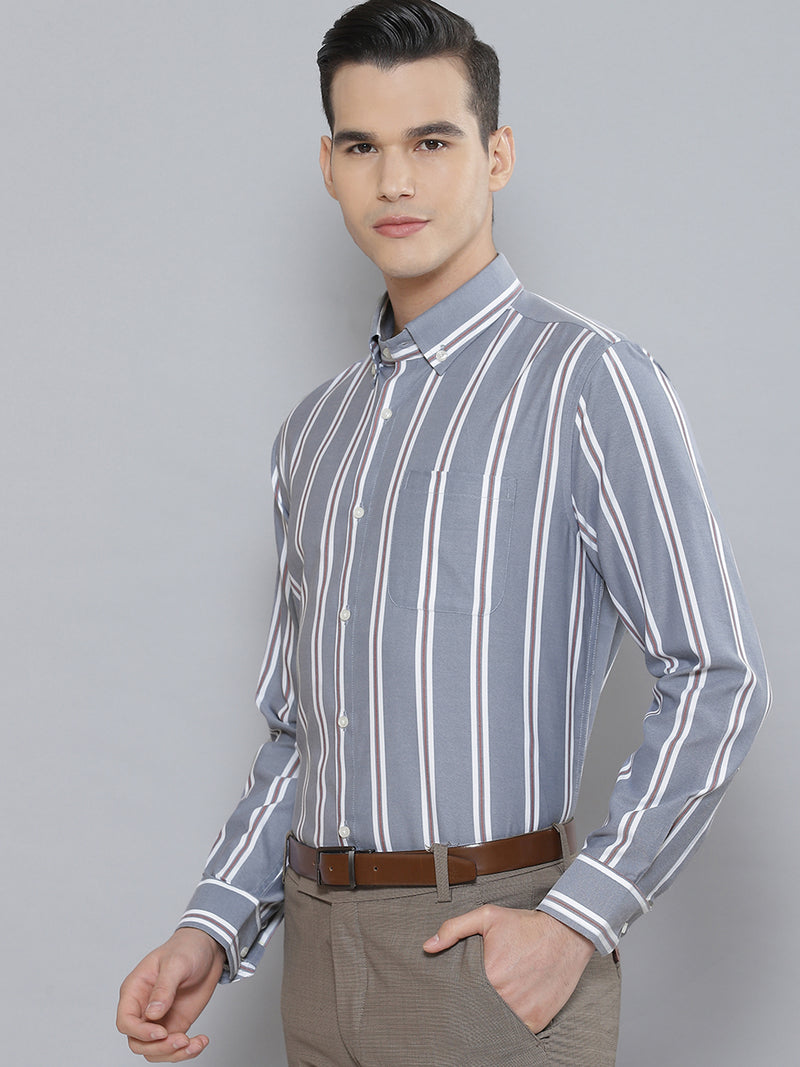 Men Smart Striped Cotton Formal Shirt