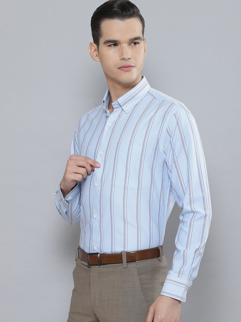 Men Smart Striped Cotton Formal Shirt