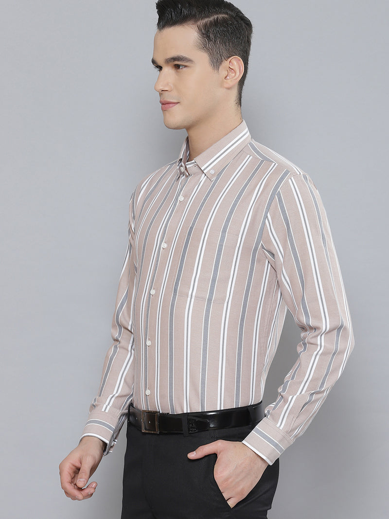 Men Smart Striped Cotton Formal Shirt