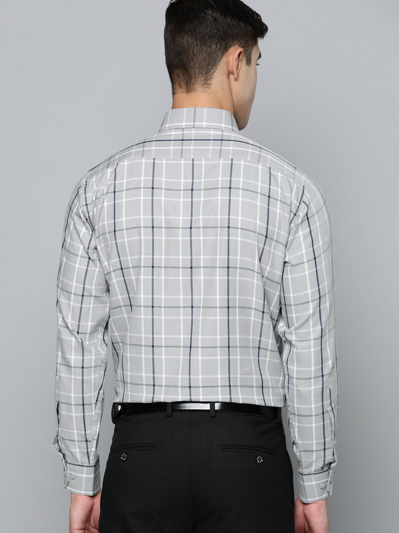 DENNISON Smart Regular Fit Tartan Checks Formal Shirt