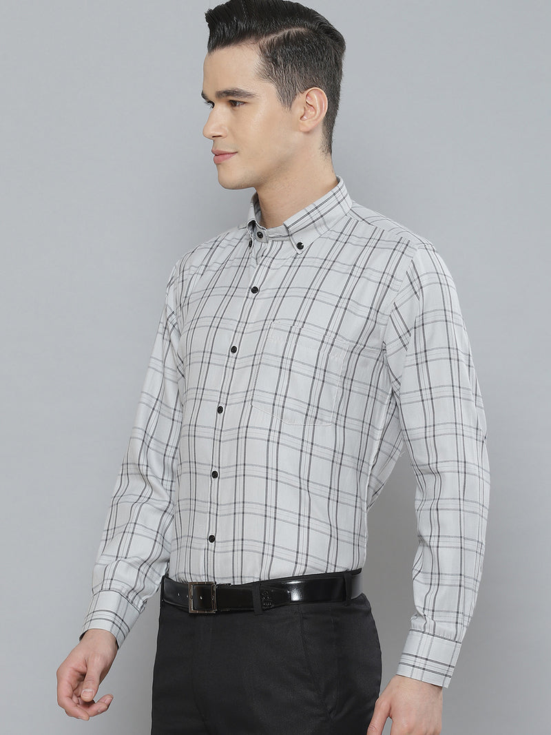 Men Smart Tartan Checked Cotton Formal Shirt