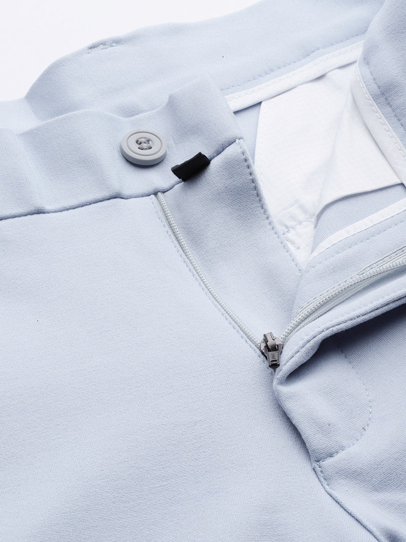 Blue: Wrinkle Free Stretchable Knitted Chinos