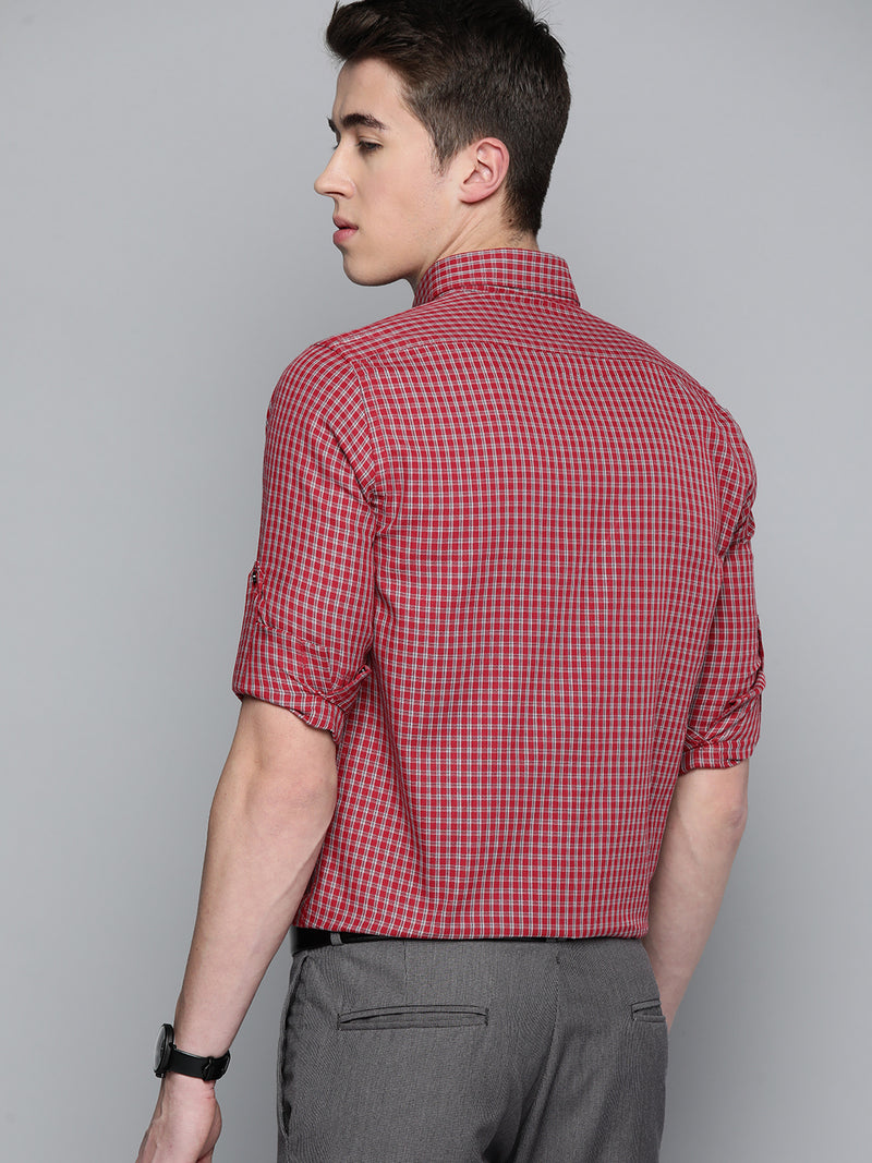 Smart Slim Fit Gingham Checks Formal Shirt