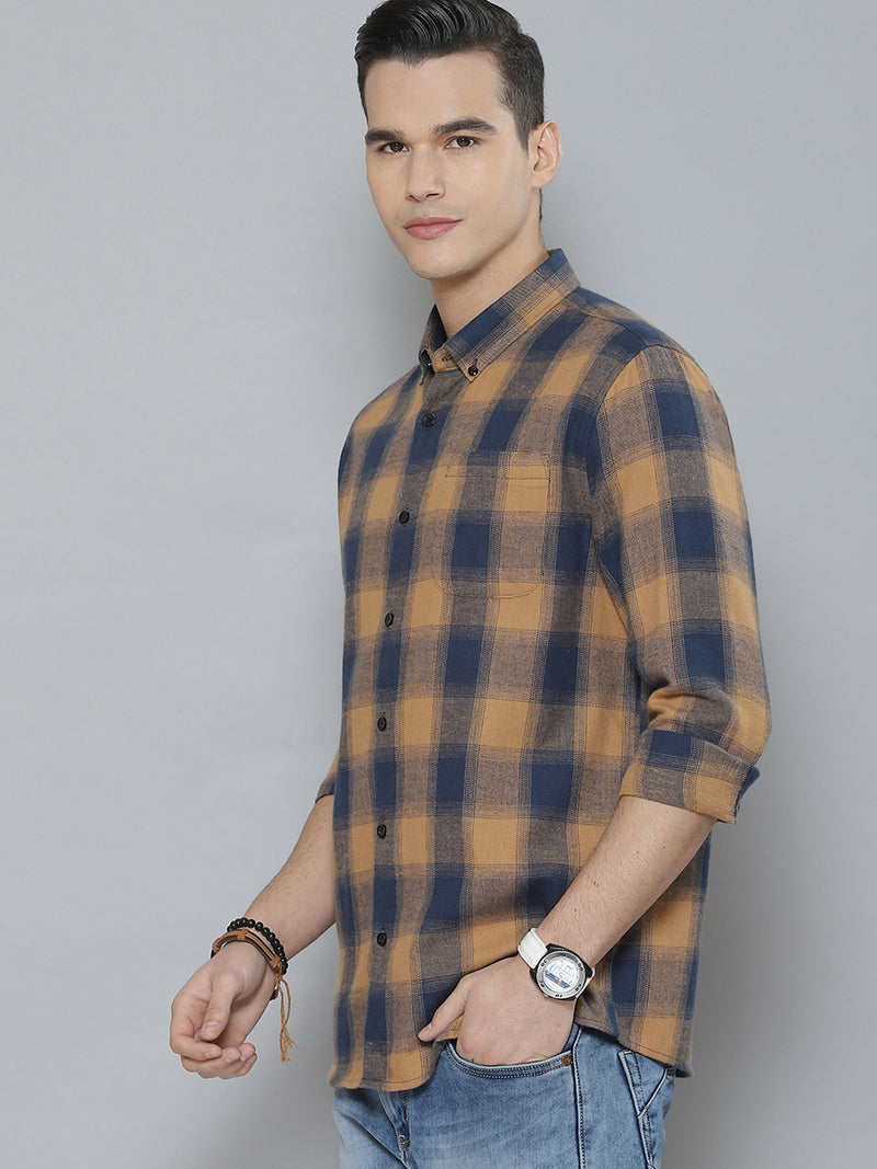 Men Smart Tartan Checks Casual Shirt