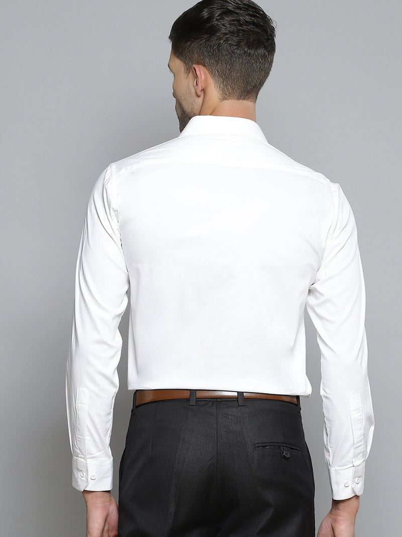 White: Smart Slim Fit Stretchable Lycra Formal Shirt