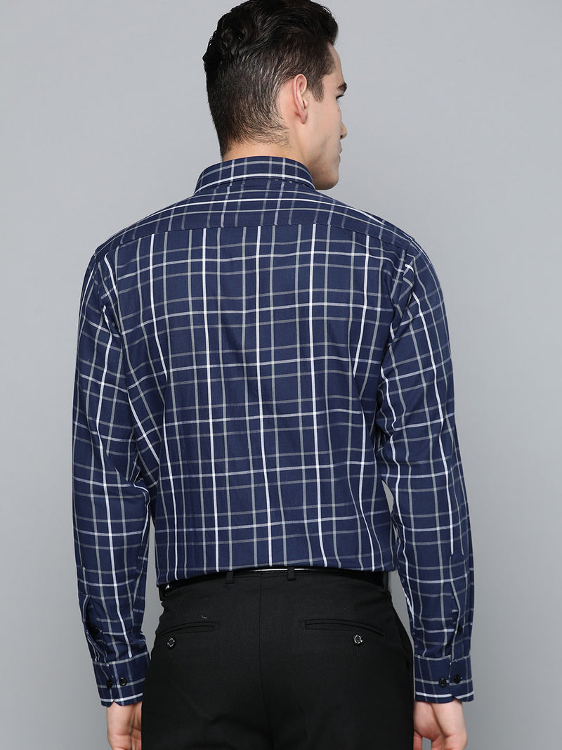 Blue: Tartan Checks Formal Shirt