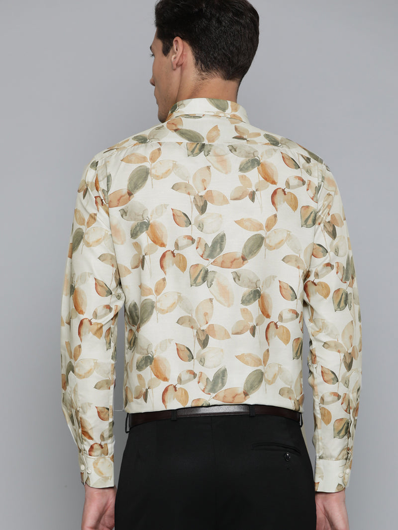 Cream: Conversational Printed Shirt