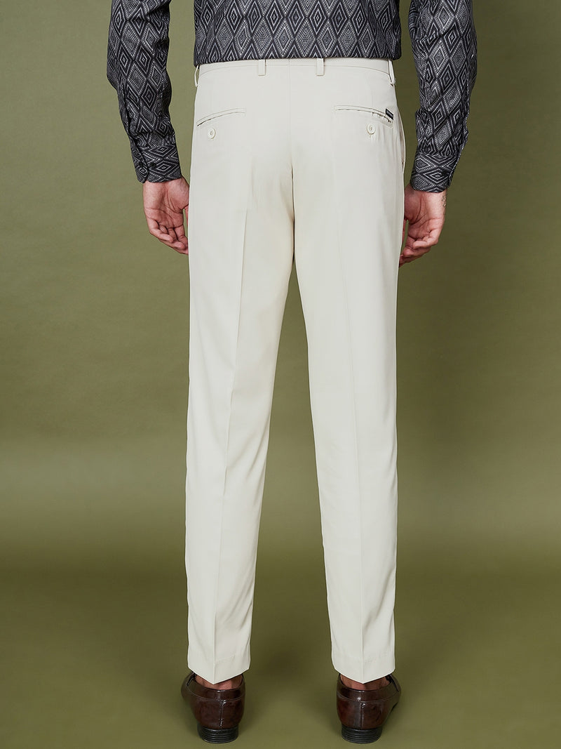DENNISON Men Flat-Front Mid-Rise Regular Trousers