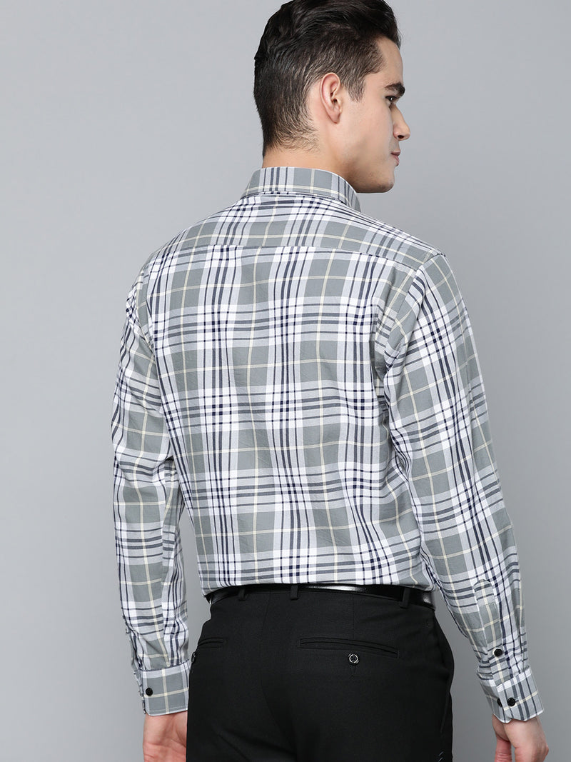 DENNISON Men Smart Tartan Checks Formal Shirt
