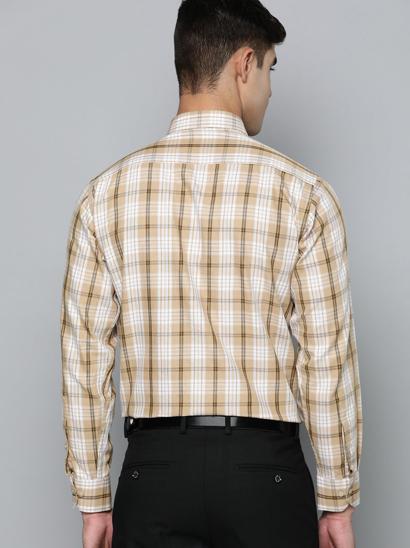 DENNISON Smart Regular Fit Tartan Checks Formal Shirt