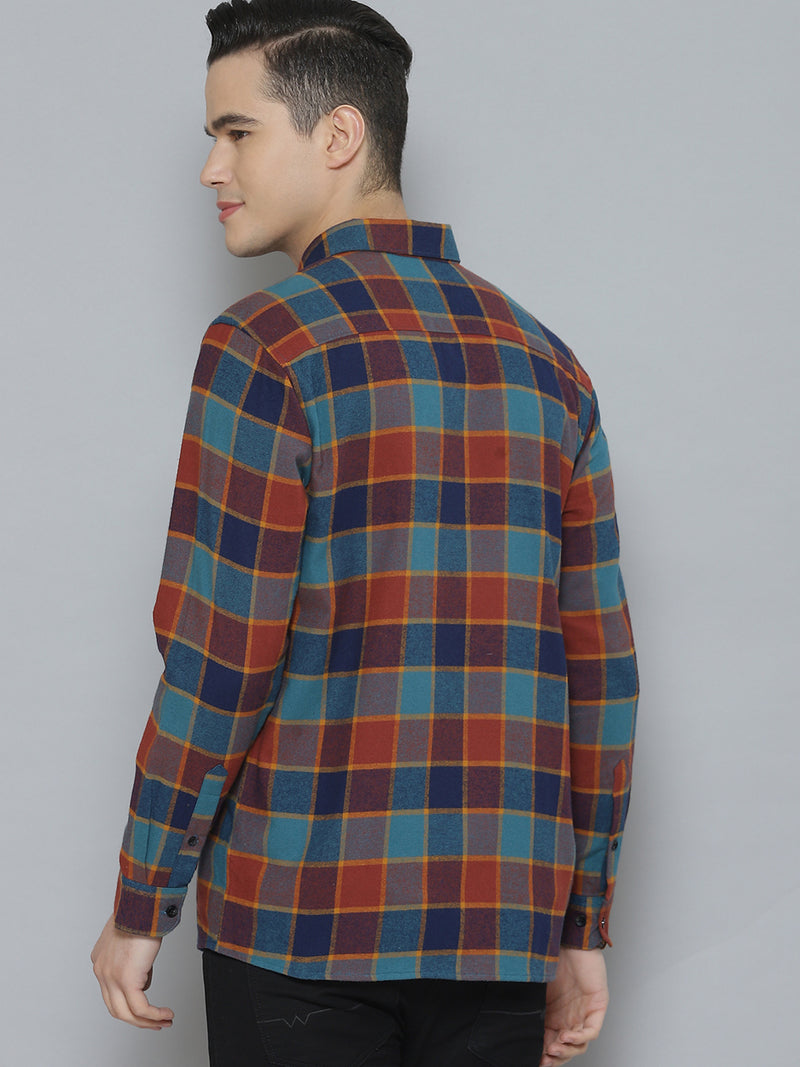 Men Smart Tartan Checked Casual Shirt