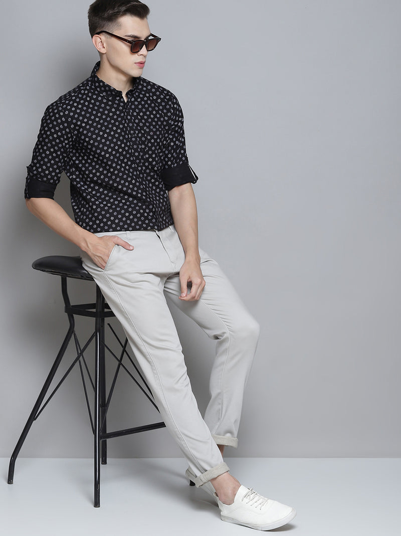 Black And White: Printed Formal Shirt