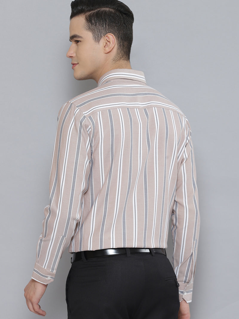 Men Smart Striped Cotton Formal Shirt