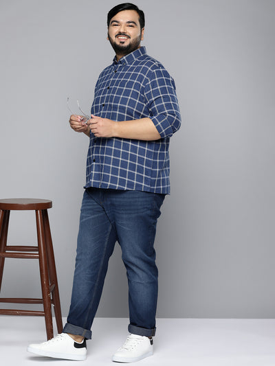 Men Smart Grid Tattersall Checks Casual Shirt