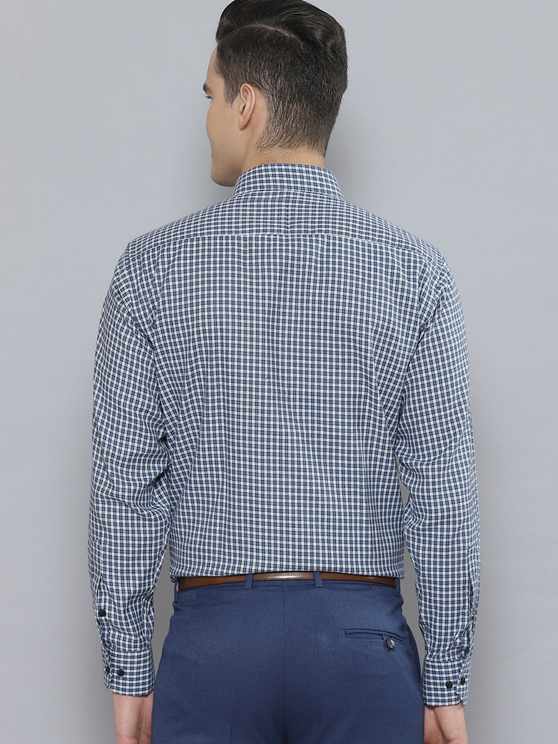 Men Smart Shepherd Checked Cotton Formal Shirt
