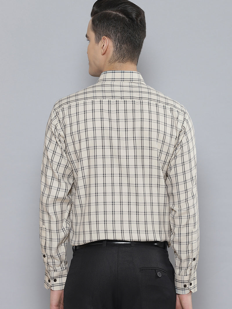 Men Smart Tartan Checked Cotton Formal Shirt