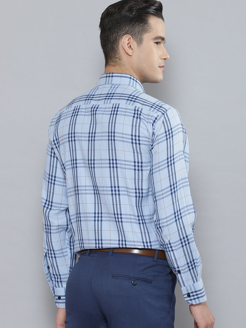 Men Smart Tartan Checked Cotton Formal Shirt