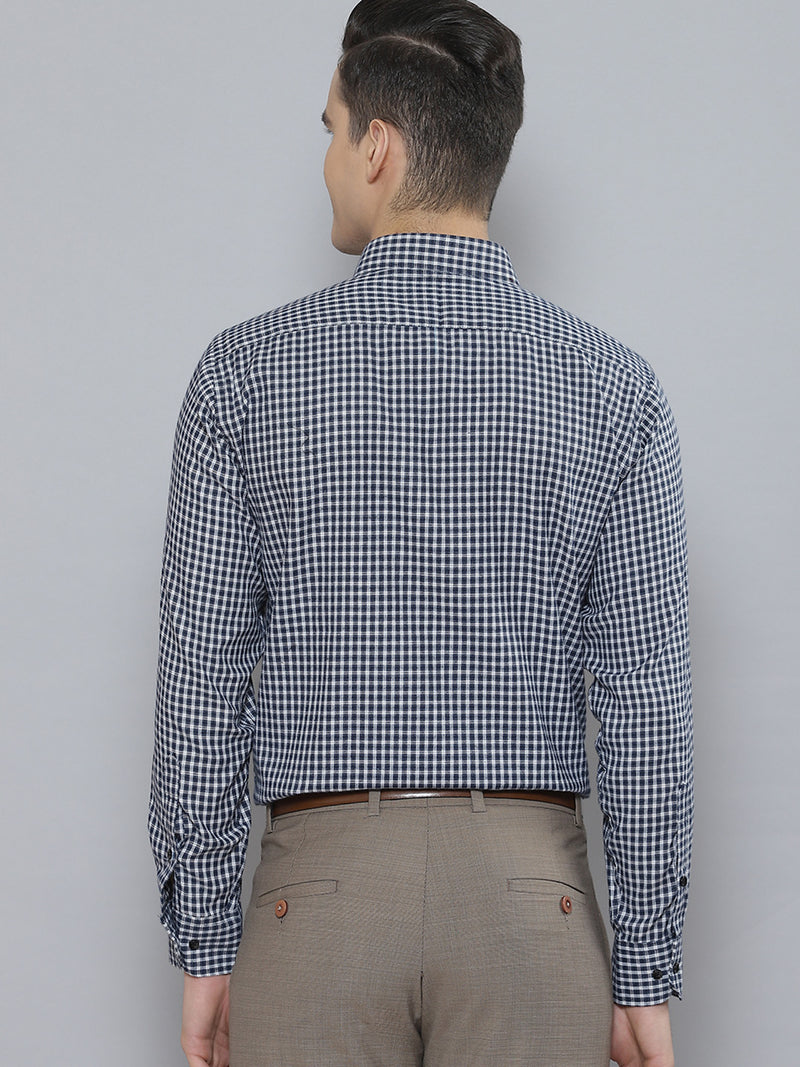 Men Smart Shepherd Checked Cotton Formal Shirt