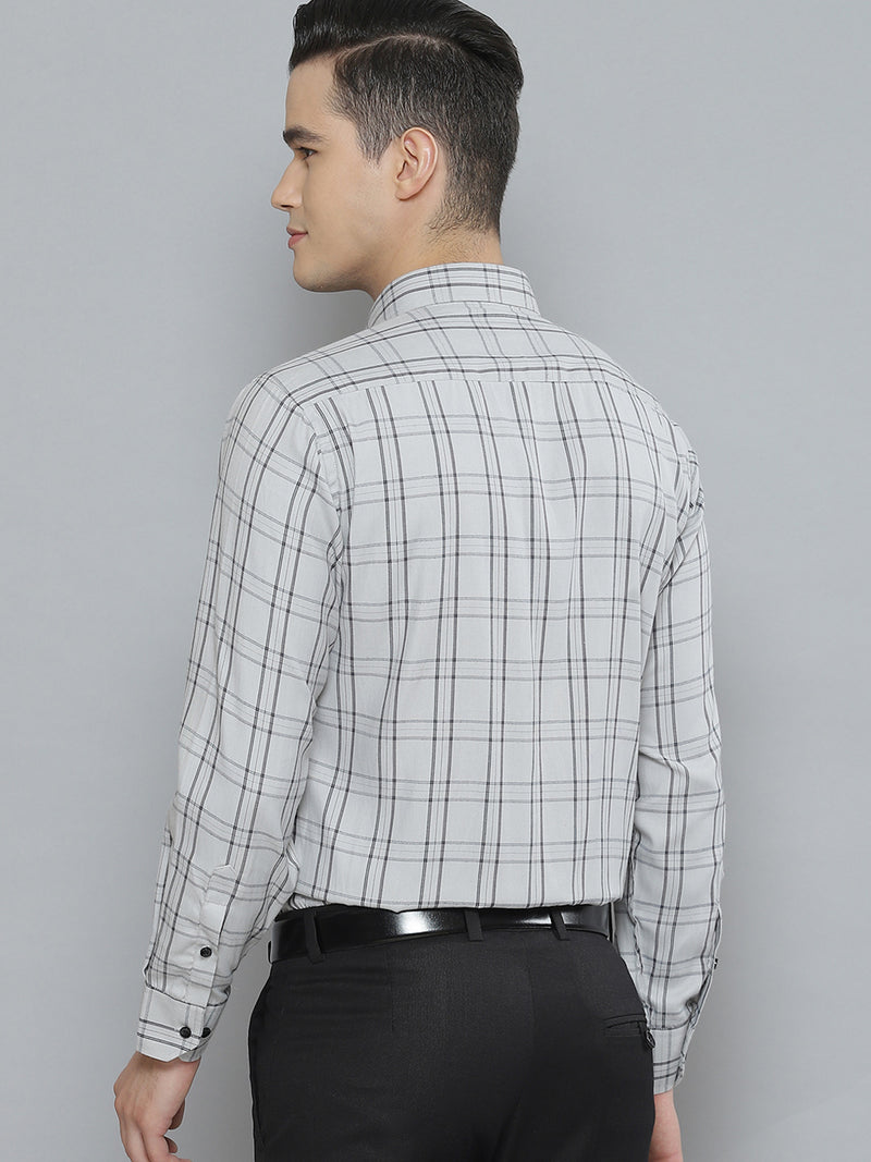 Men Smart Tartan Checked Cotton Formal Shirt