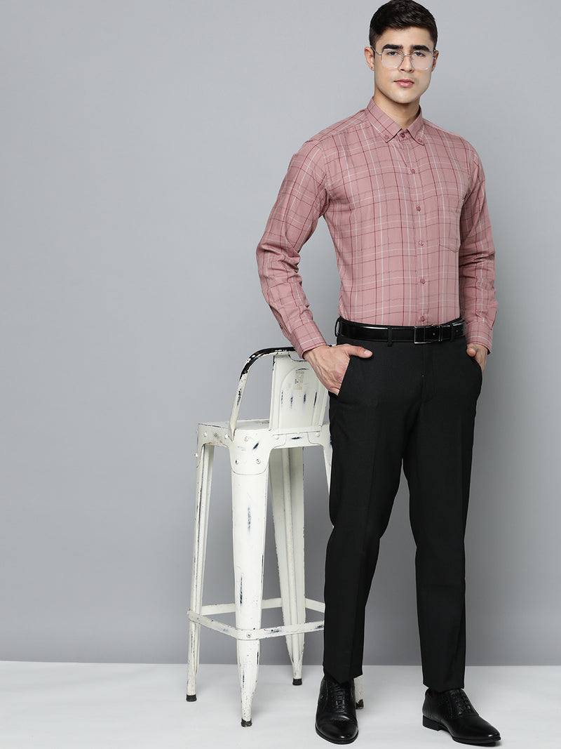 DENNISON Smart Regular Fit Tartan Checks Formal Shirt