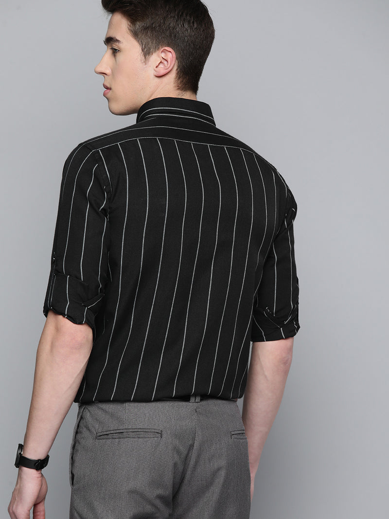 Men Smart Slim Fit Striped Formal Shirt