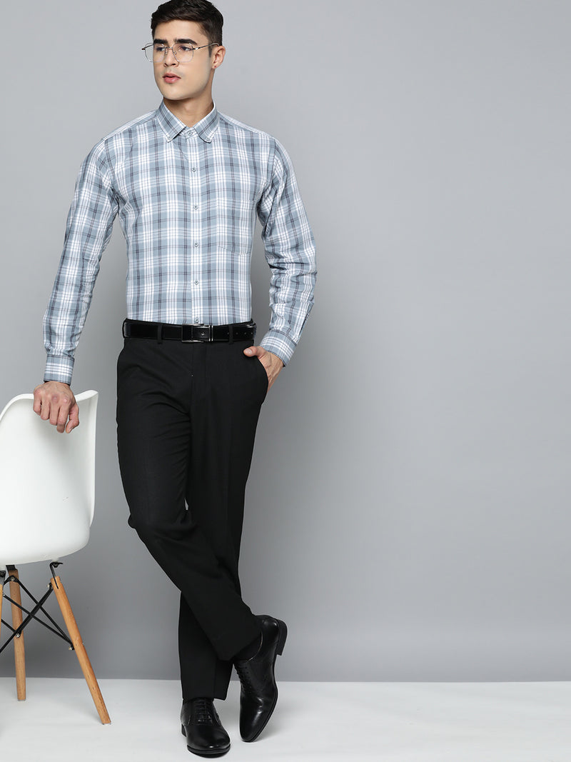 DENNISON Smart Regular Fit Tartan Checks Formal Shirt