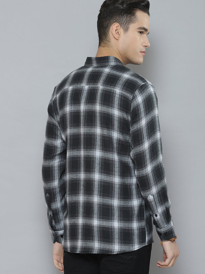 Men Smart Tartan Checked Cotton Casual Shirt