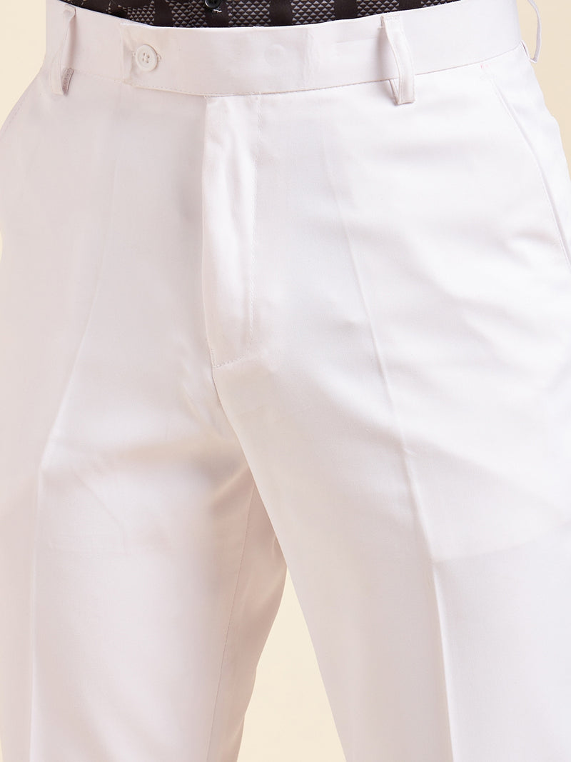 DENNISON Men Flat-Front Mid-Rise Formal Trousers