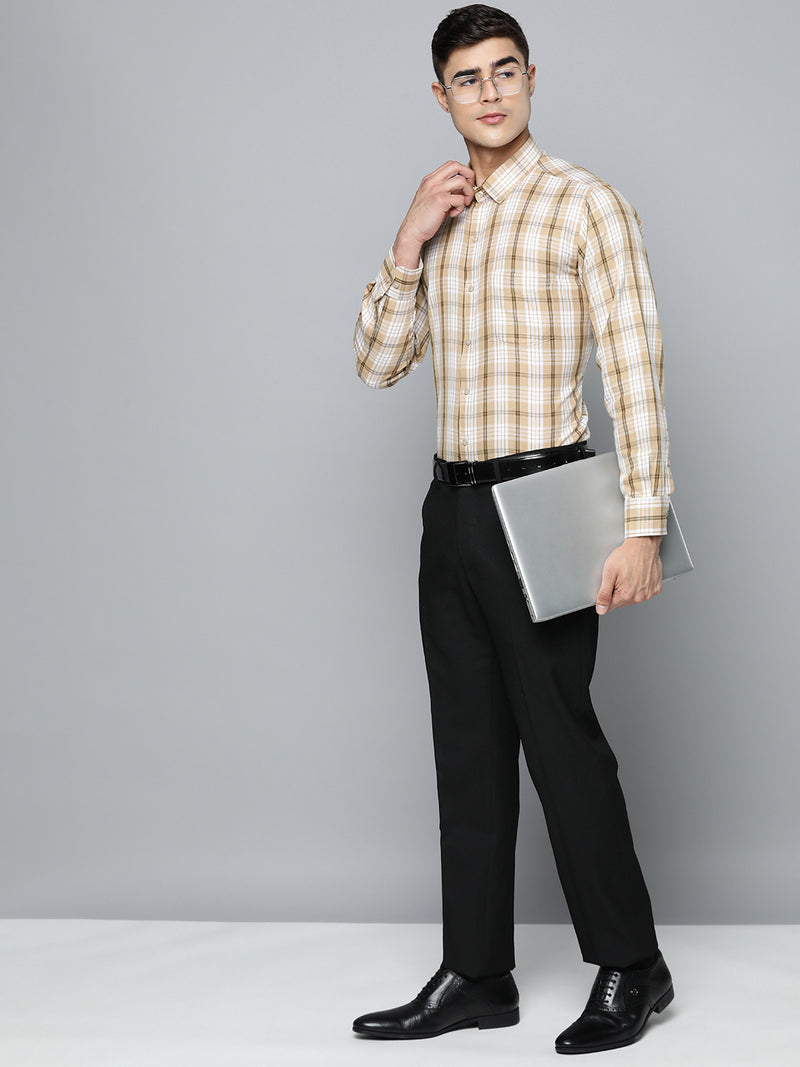 DENNISON Smart Regular Fit Tartan Checks Formal Shirt